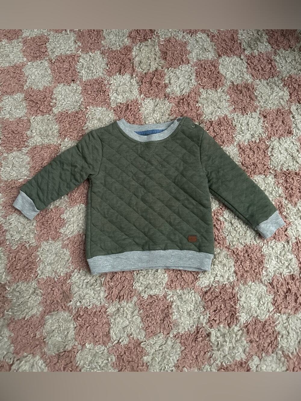 7 for All Mankind 6-9m Baby Quilted Sweatshirt Preppy Boho
